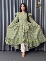 Full Sleeve Ruffle Dress (Sky Blue)