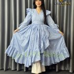Full Sleeve Ruffle Dress (Sky Blue)