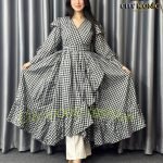 Full Sleeve Ruffle Dress (Sky Blue)
